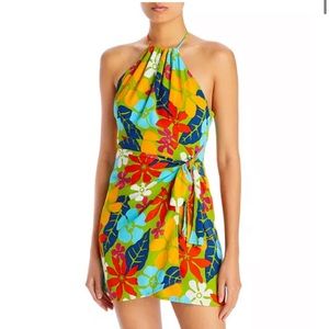 NWT Faithfull the Brand Womens Le Meridien Floral Halter Mini Wrap Dress Size 6